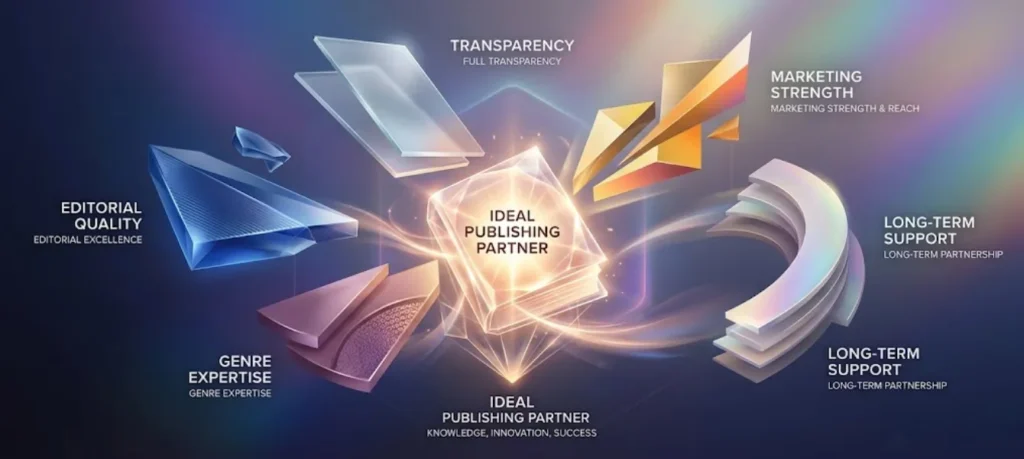 Author evaluating qualities of the best book publisher in India including editorial quality, transparency, marketing, and distribution support