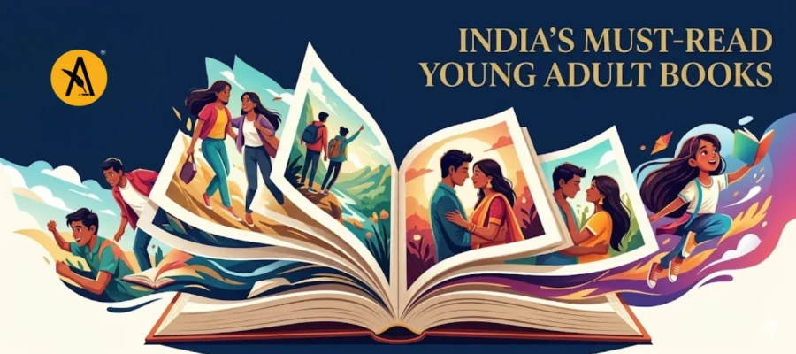 Collection of best Indian books for young adults including fantasy, romance, adventure, and contemporary YA fiction by Indian authors