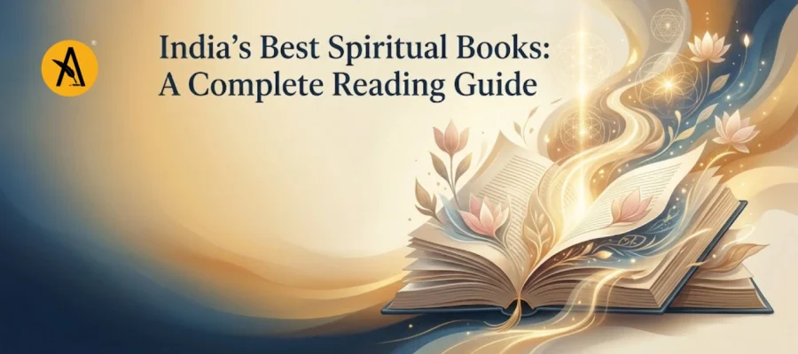 Collection of best spiritual books by Indian authors including meditation, yoga philosophy, consciousness, and self-realization texts