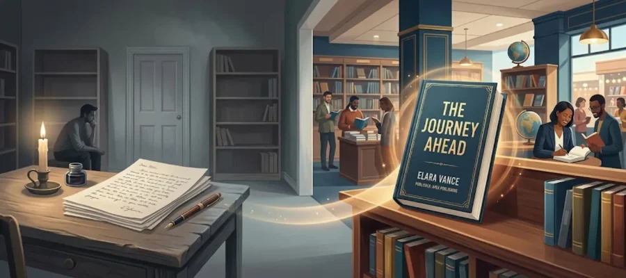 Author achieving publishing success by choosing the best publishing house in India with editing, marketing, and distribution support